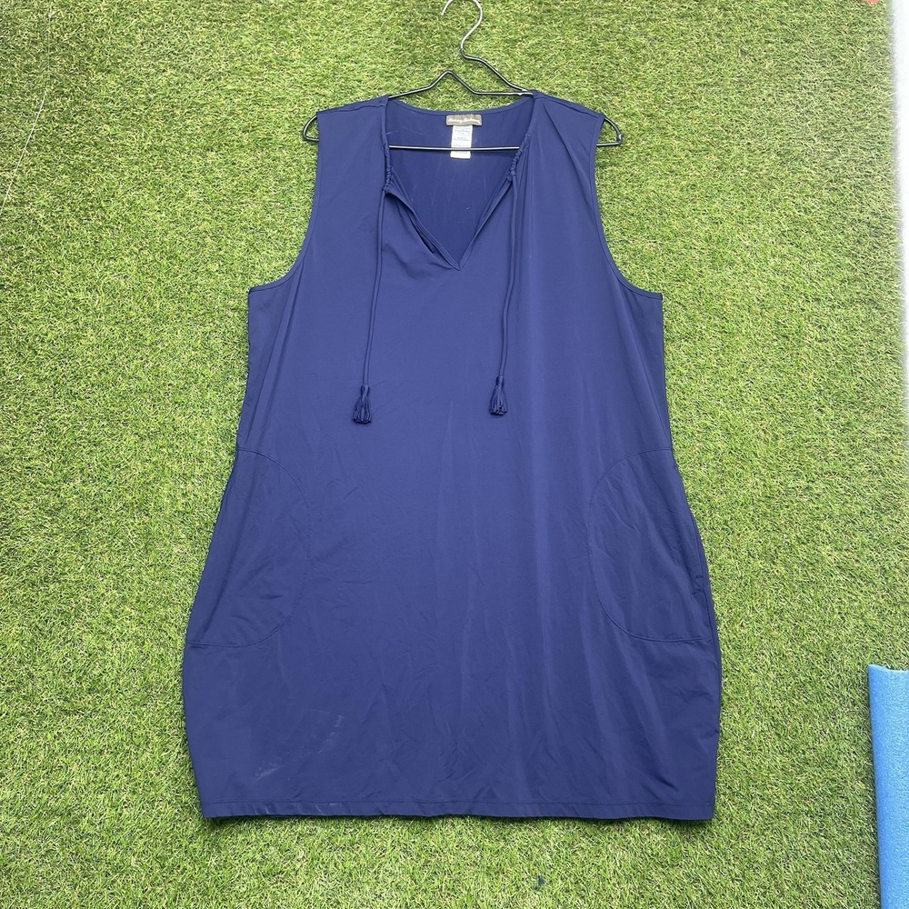 Tommy Bahama Dress Womens XL Swim Navy Blue Beach Swimwear Suit Coverup